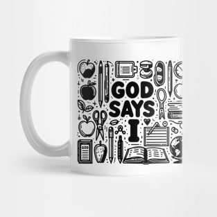 God says I am a TEACHER Math Design Mug